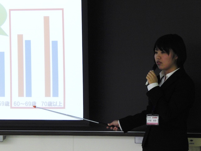 【ビジネス分野】マーケティングコンテスト。イオン九州様のご協力を頂き、営業・販売接客職の内定者を中心とした卒業研究です。